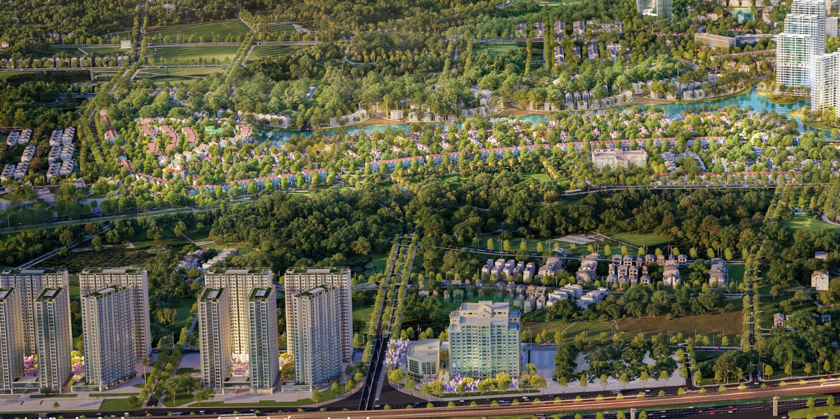 Phối cảnh phân khu Vista Complex tại khu đô thị Vista Nam An Khánh từ trên cao